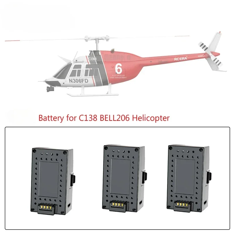 

Rechargeable Lithium Polymer Battery 7.4V 350mAh, Spare Accessory for RC ERA C138 BELL206 Remote Control Helicopter