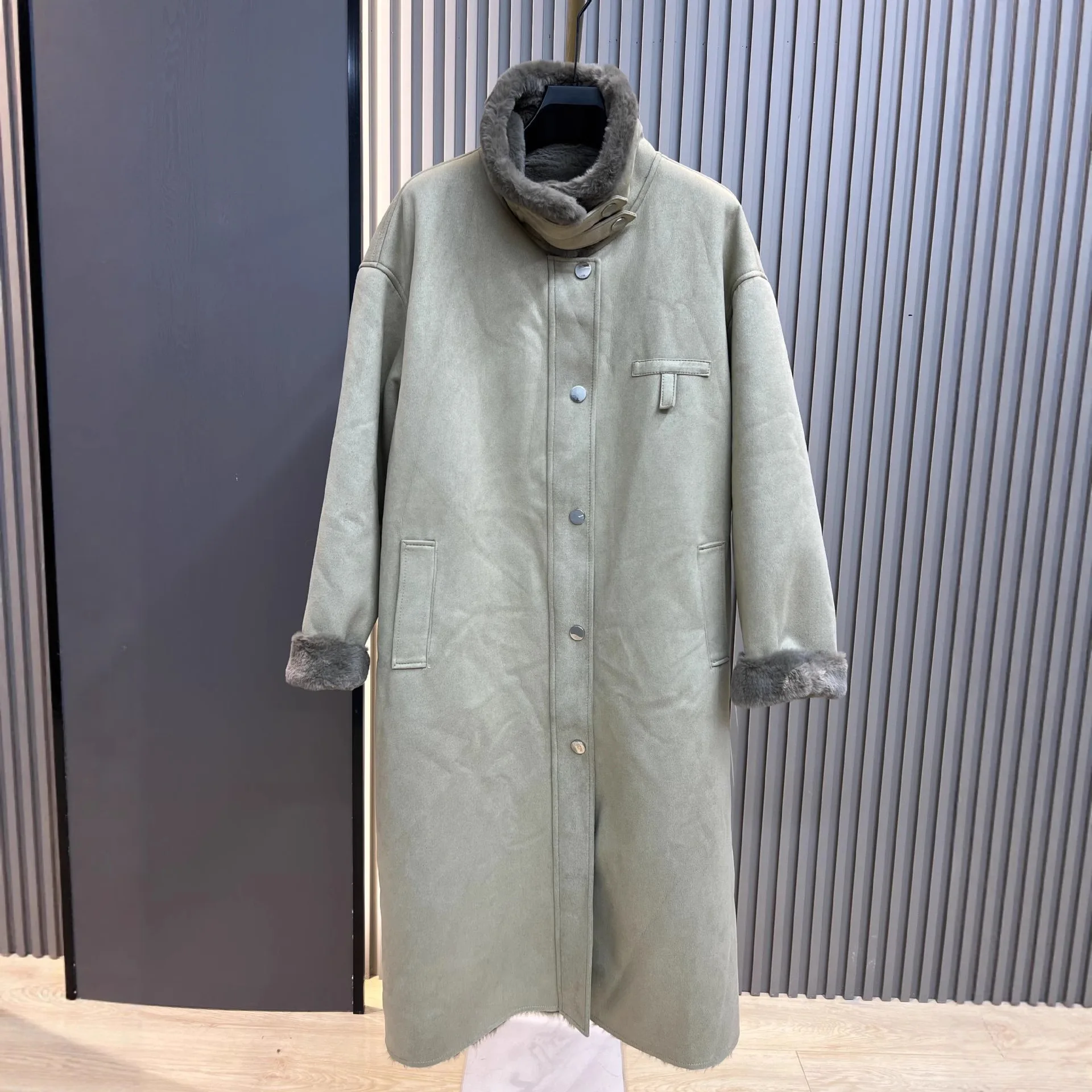 Suede Shearling Coat for Women Winter New Thickened Warm Elegant Casual Loose Korean Style Coat Trendy Long Faux Fur Coat