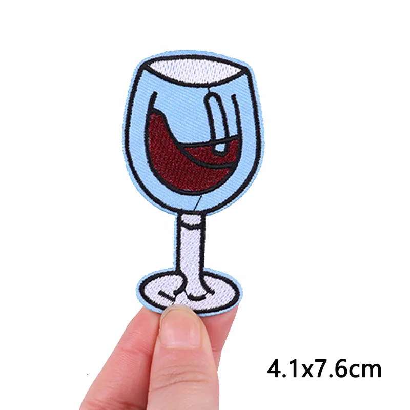 Music Tape Patch DIY Wine Cup/Cartoon Embroidery Patch Book Badge Iron On Patches For Clothing thermoadhesive Patches On Clothes