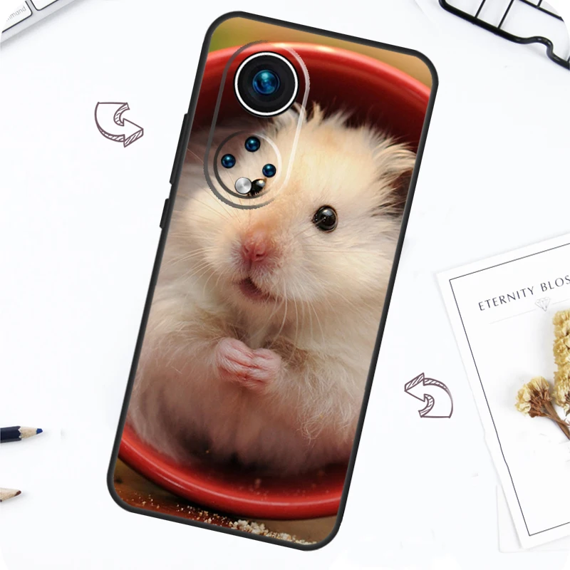 Nette Reizende Pet Hamster Fall Für Honor 50 70 80 X7 X8 X9 Abdeckung Für Huawei Nova 5T P20 p30 P40 Lite P50 Mate 50 Pro