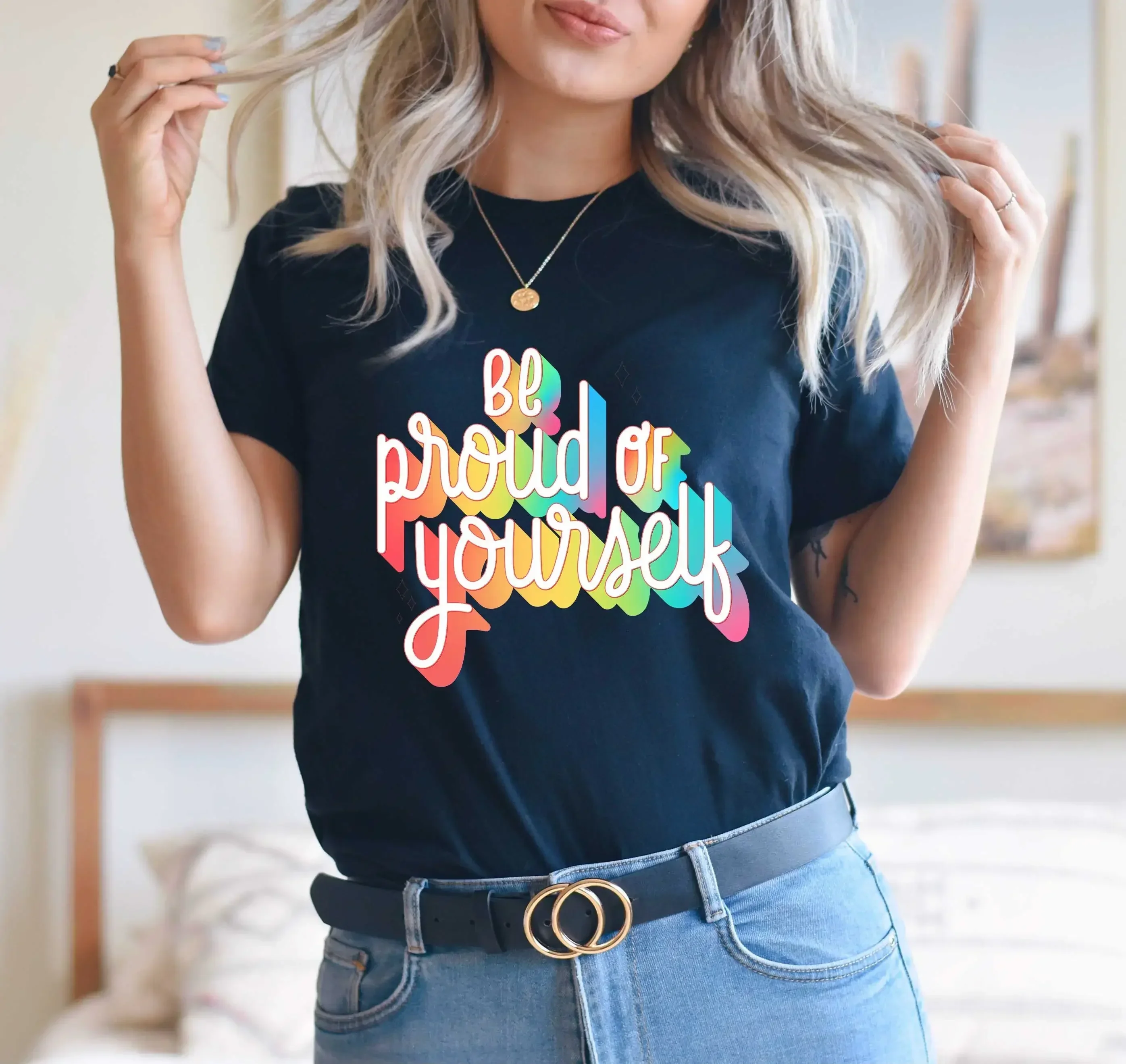 Be Proud Of Yourself T Shirt Women'S Lgbt Mom My Son You For Pride