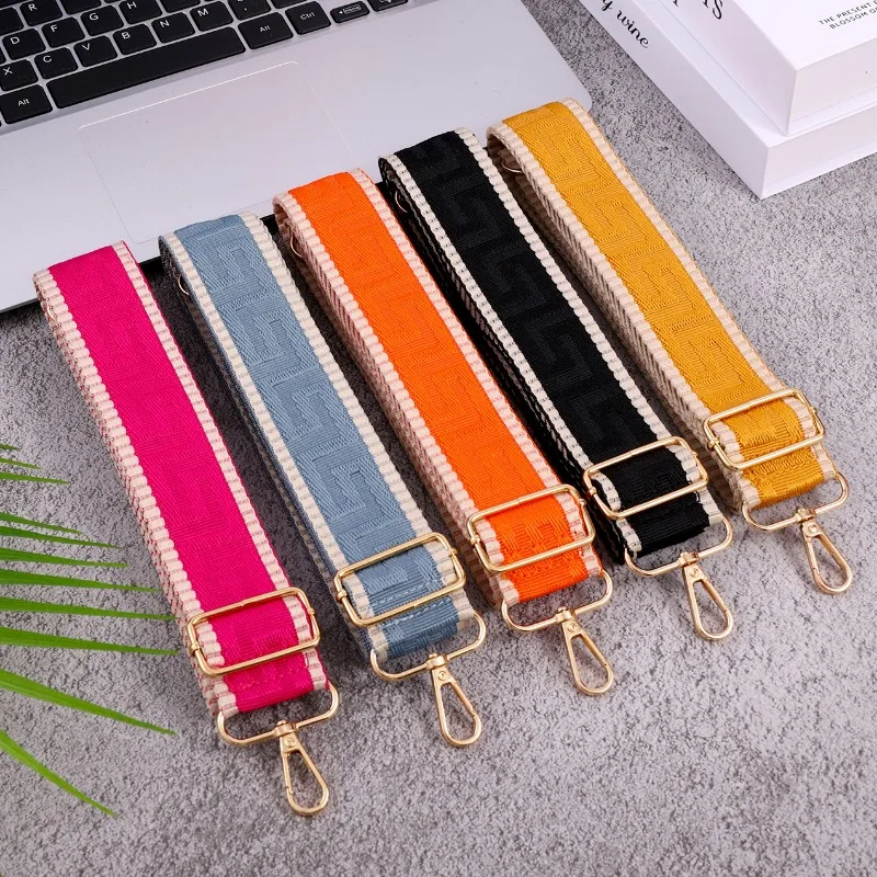 Women Bag Straps Handbag Belt Crossbody Shoulder Bags 2024 Fashion Pure Color Women\'s Nylon Messenger Bag Accessories