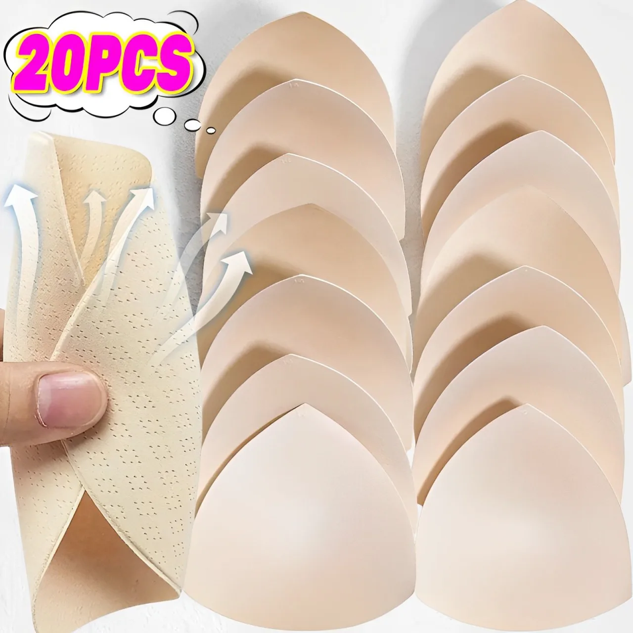 2/20PCS Triangle Sponge Push Up Bra Pads for Women Invisible Insert Swimsuit Bikini Breast Enhancers Chest Cup Pads Accessories