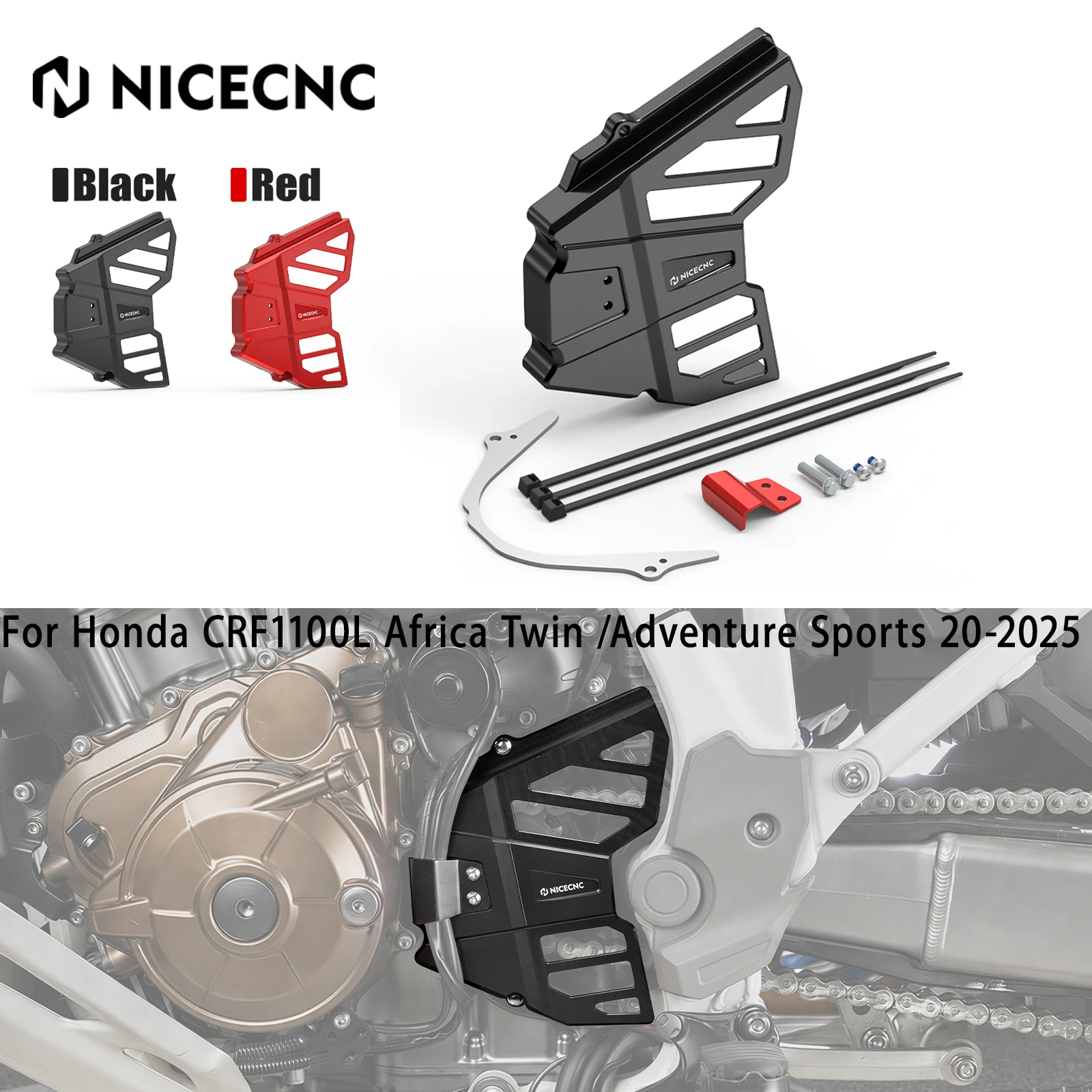 

For Honda CRF1100L Africa Twin /Adventure Sports 2024 2020-2025 NICECNC Front Sprocket Cover Guard CRF1000L Africa Twin/ADV