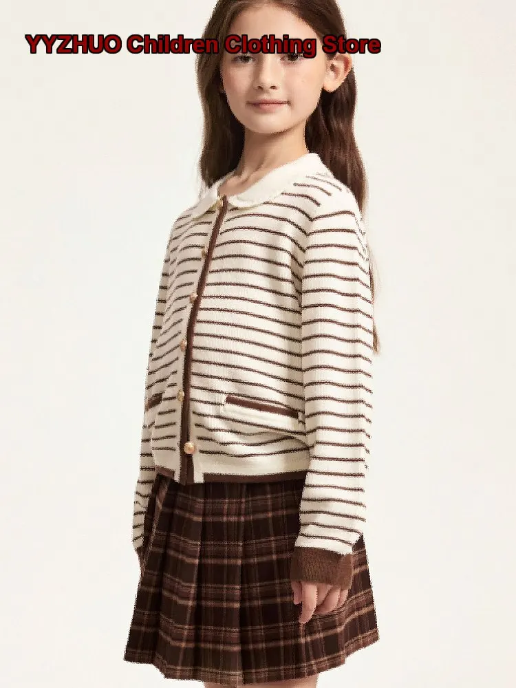 Girls Knit Cardigan Teens Autumn Winter Knit Cardigan Cotton Blend