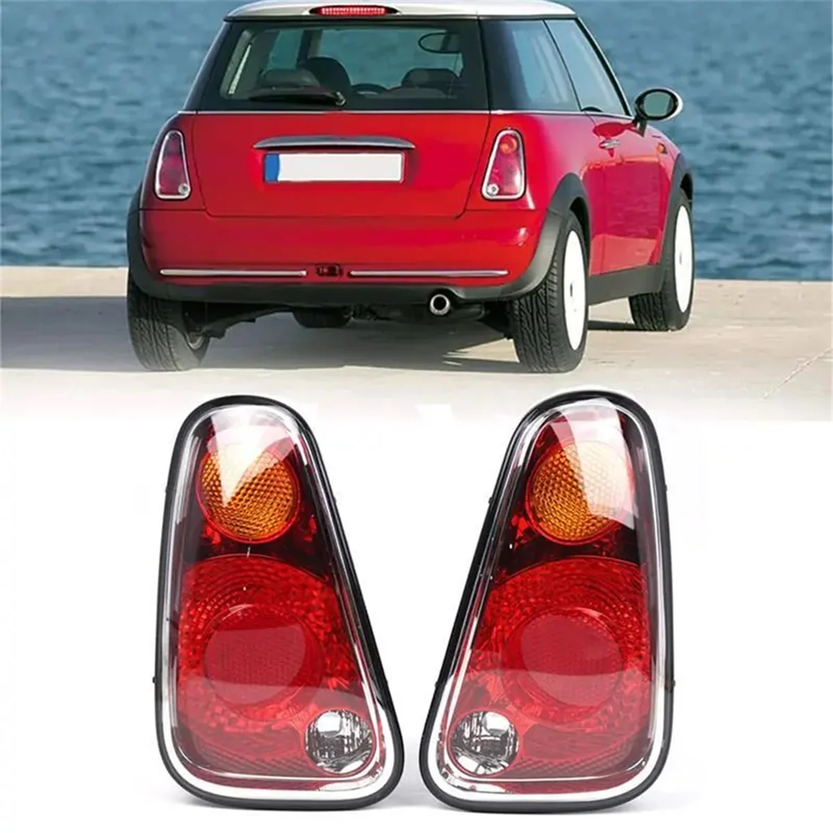 Fit for Mini Cooper R50 R52 R53 2004-2006 Rear Tail Light Lamp Len Housing Pair 63217166955 63217166957