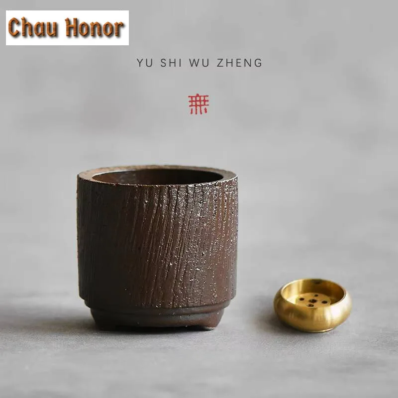 Wabi-sabi Wind Handmade Stoneware Incense Holder Zen Incense Smoke Waterfall Smell Distributor Small Teaset Supplies Ornaments