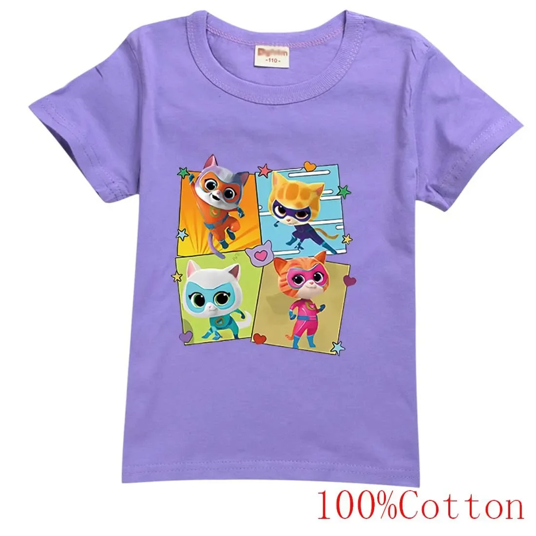 Game Super Cat Costume Kids SuperKitties T Shirt Baby Girls Summer Clothes Toddler Boys Cotton Tshirt Children Short Sleeve Tops