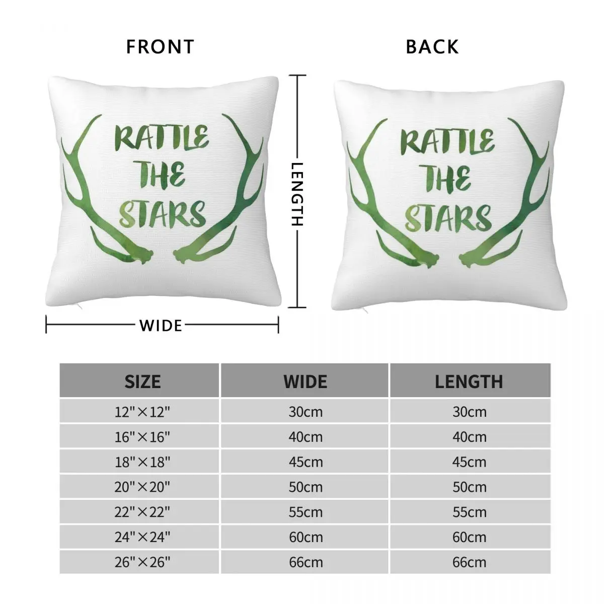 Rattle The Stars Throne Of Glass Square Pillowcase Polyester Linen Velvet Printed Zip Decorative Room Cushion Case