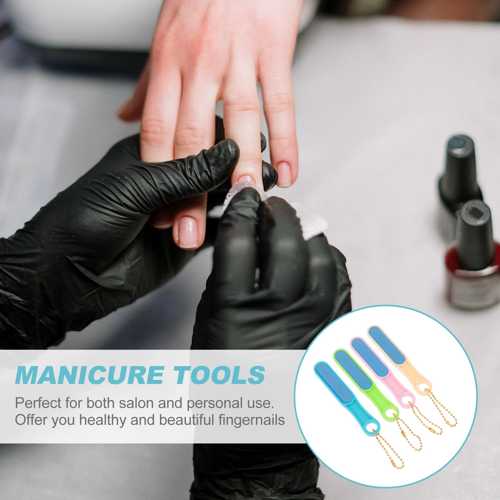 4 個のガラスネイルファイル再利用可能なスムーズ研磨ファイルツーインワンネイルアートツール初心者向けマニキュアペディキュアセット