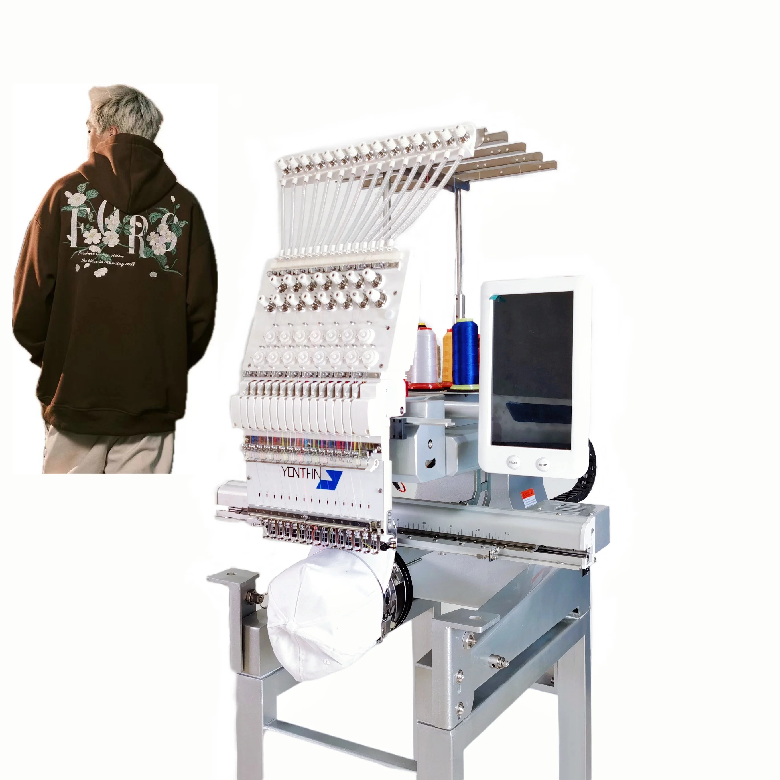 Yonthin Factory Price Free Accessories One Head Cap Embroidery Machine 500 X 800 Single Head Embroidery Machine For T Shirt
