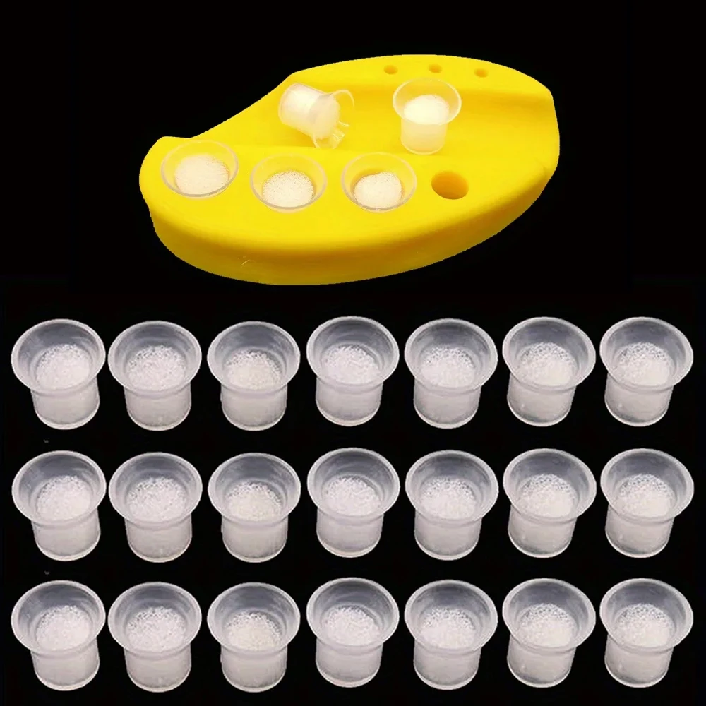 Plastic Microblading Eyebrow Lip Tattoo Pigment Ink Holder Replacement Cup 50pcs/100pcs Sponge Ring Cups Tattoo Accessories
