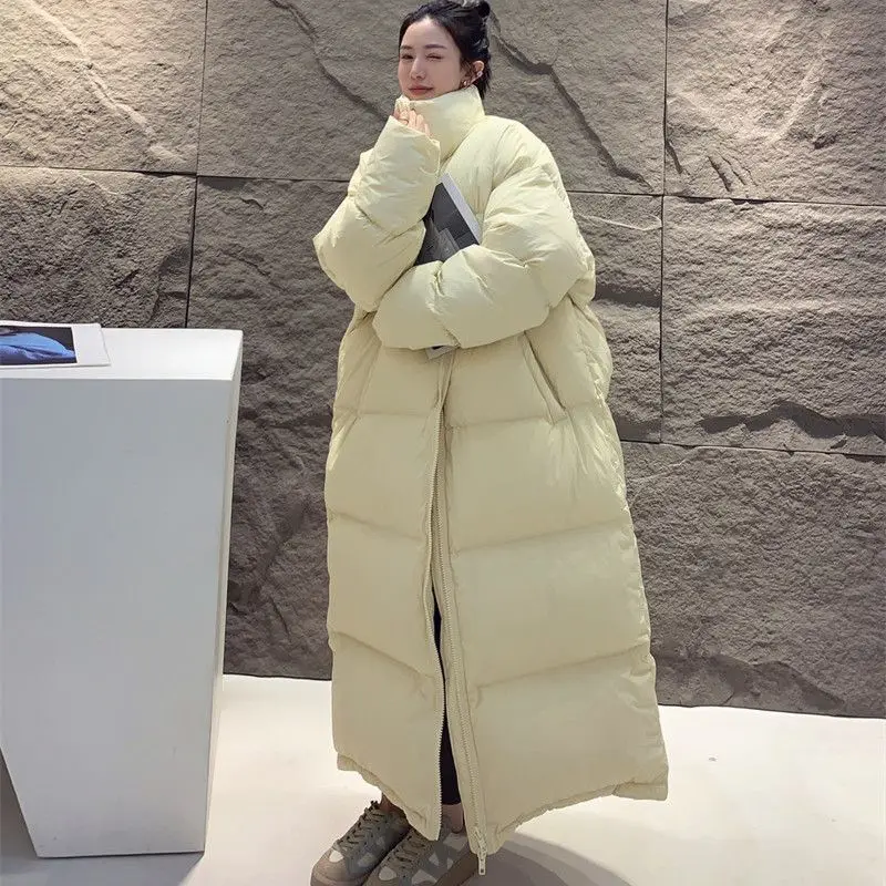 

Women's Winter Jacket Long Parkas Winter Wear Korean Fashion Edition Belted Fit Cotton Jacket Padding Warm Windbreak Coat