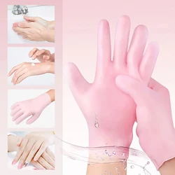 2Pcs Reusable Silicone Moisturizing Gloves, Exfoliating Spa Hand Masks for Dry Cracked Skin, Soft Smooth Hand Care Tools