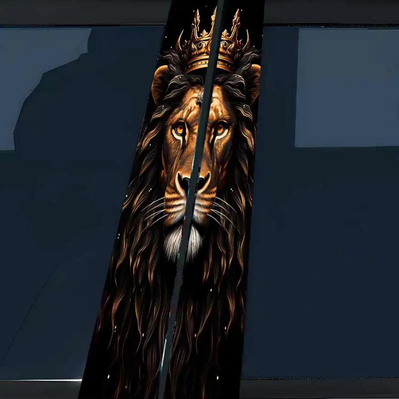 

Lion Wearing a Crown Car B-pillar sticker body waterproof Vinyl sticker Styling Automobiles Exterior Accessories SH1231