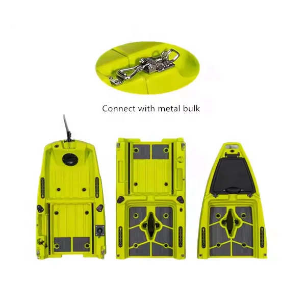 

3 Piece Section Modular Detachable Kayak Single One Person Plastic Fishing Kayak Pedal Boat with Accessories Motor