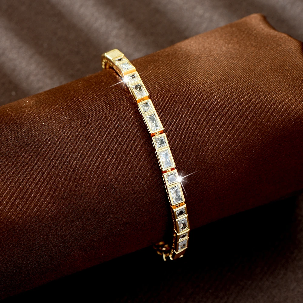 HIBRIDE Classic Simple Shiny White Bracelet Everyday Event Dress Accessories For Women Wedding Bridal Ball Jewelry Gifts B310