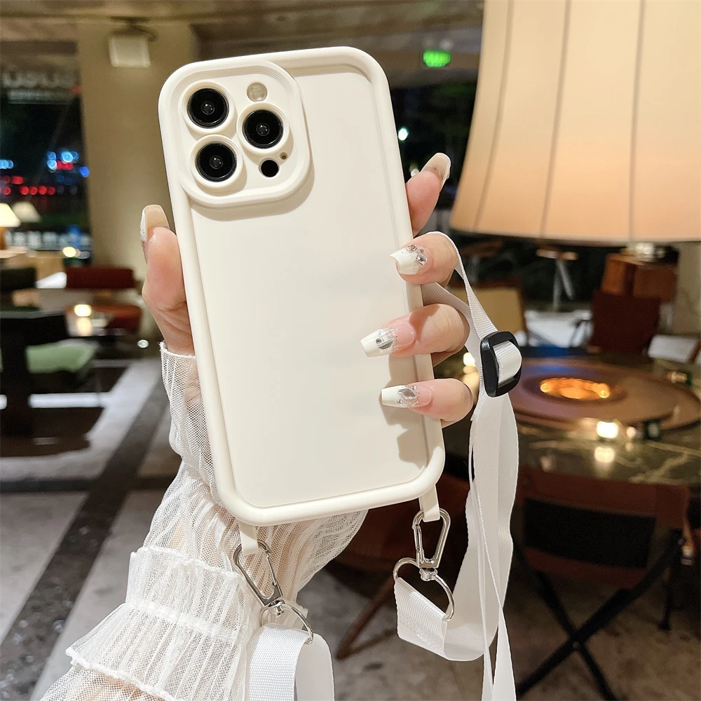 Crossbody Cord Rope Lanyard Necklace Case For iPhone 16 14 11 12 13 15 Pro Max XS X XR 8 7 Plus Shockproof Soft Silicone Cover image 3