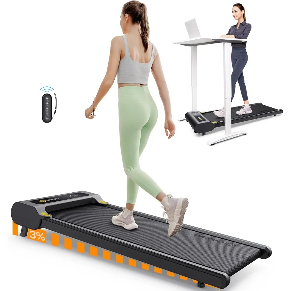 NEW UREVO Walking pad,Under Desk Treadmill Home Office,Desk Treadmill with Double Shock Absorption Remote Control LED Display