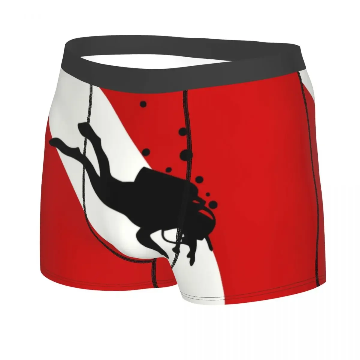 Scuba Dive Flag Bubble Underwear Men Sexy Print Custom Diving Diver Boxer Briefs Shorts Panties Breathable Underpants