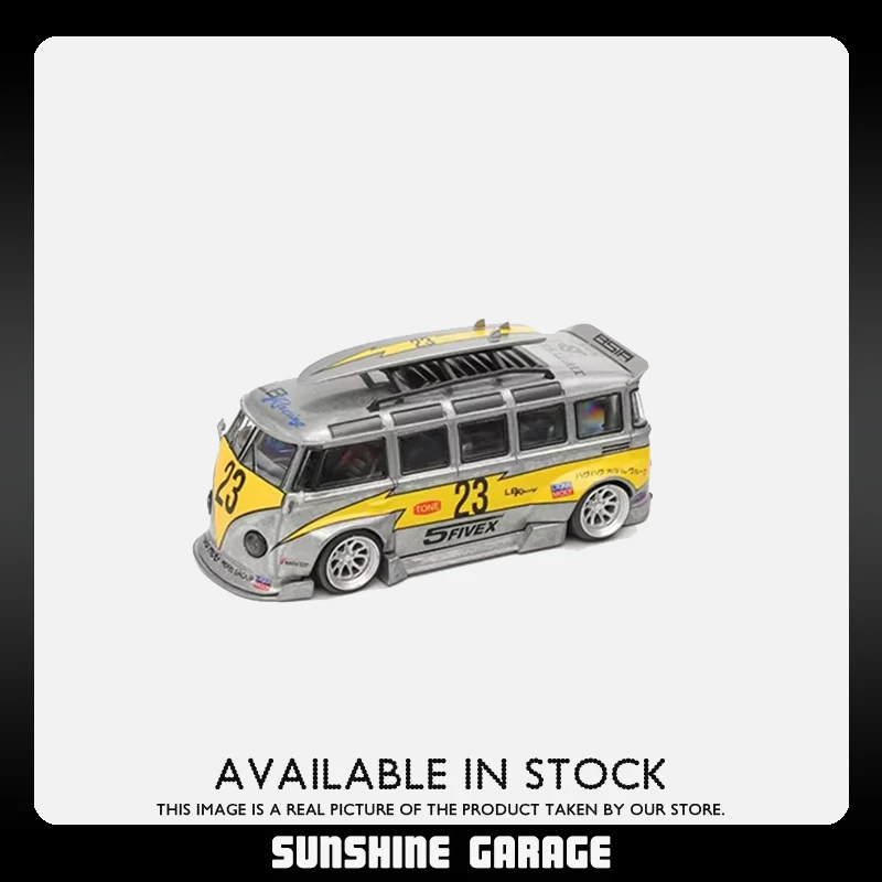 

LMLF In Stock 1:64 Kombi T1 Yellow Flash 23# Raw Silver Chase Diecast Diorama Car Model Collection Miniature Toys