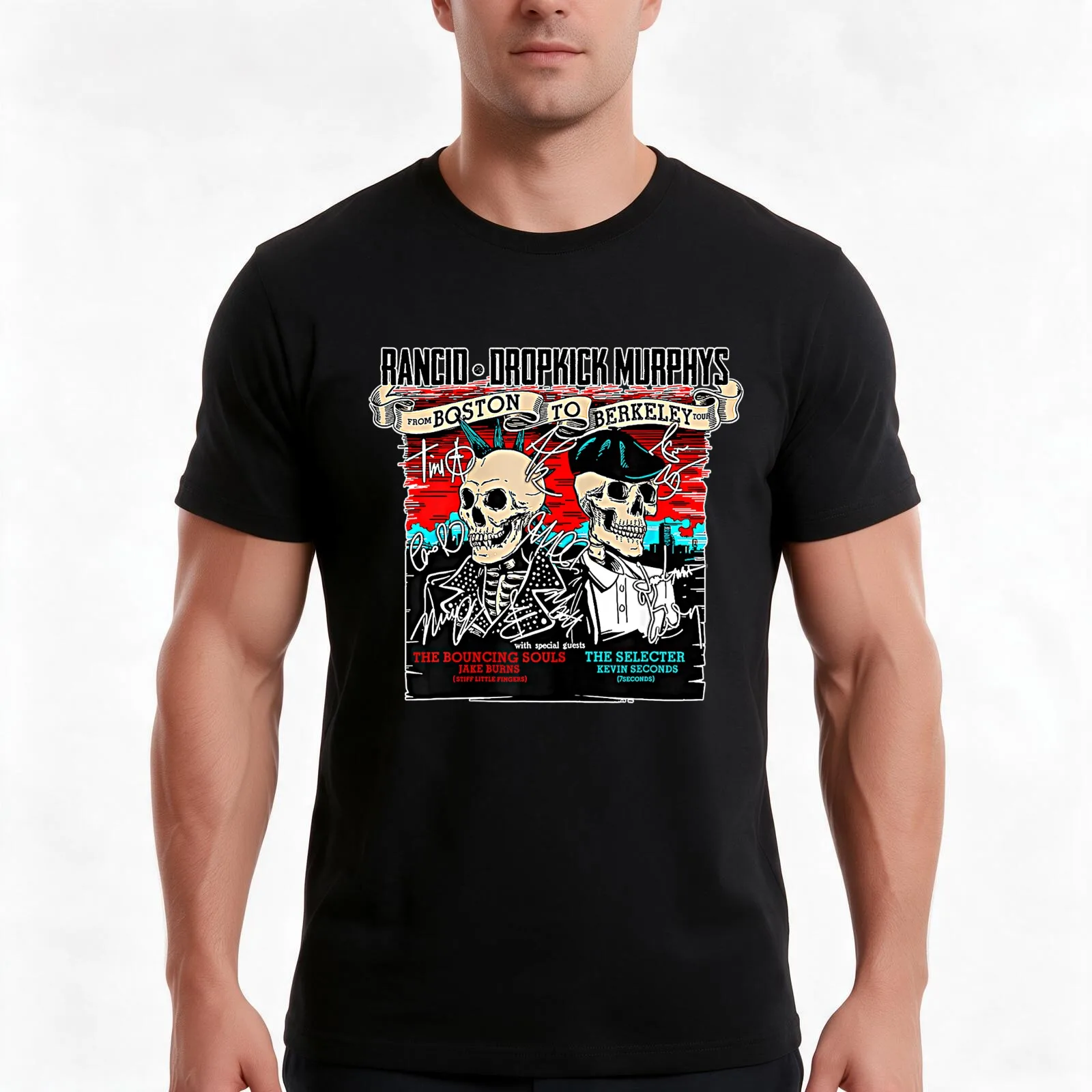 Pirate Rancids Dropkick Skeleton VIntage T-Shirt, Summer Casual Cotton Tee, Oversized Streetwear Tops, Vintage Graphic Print