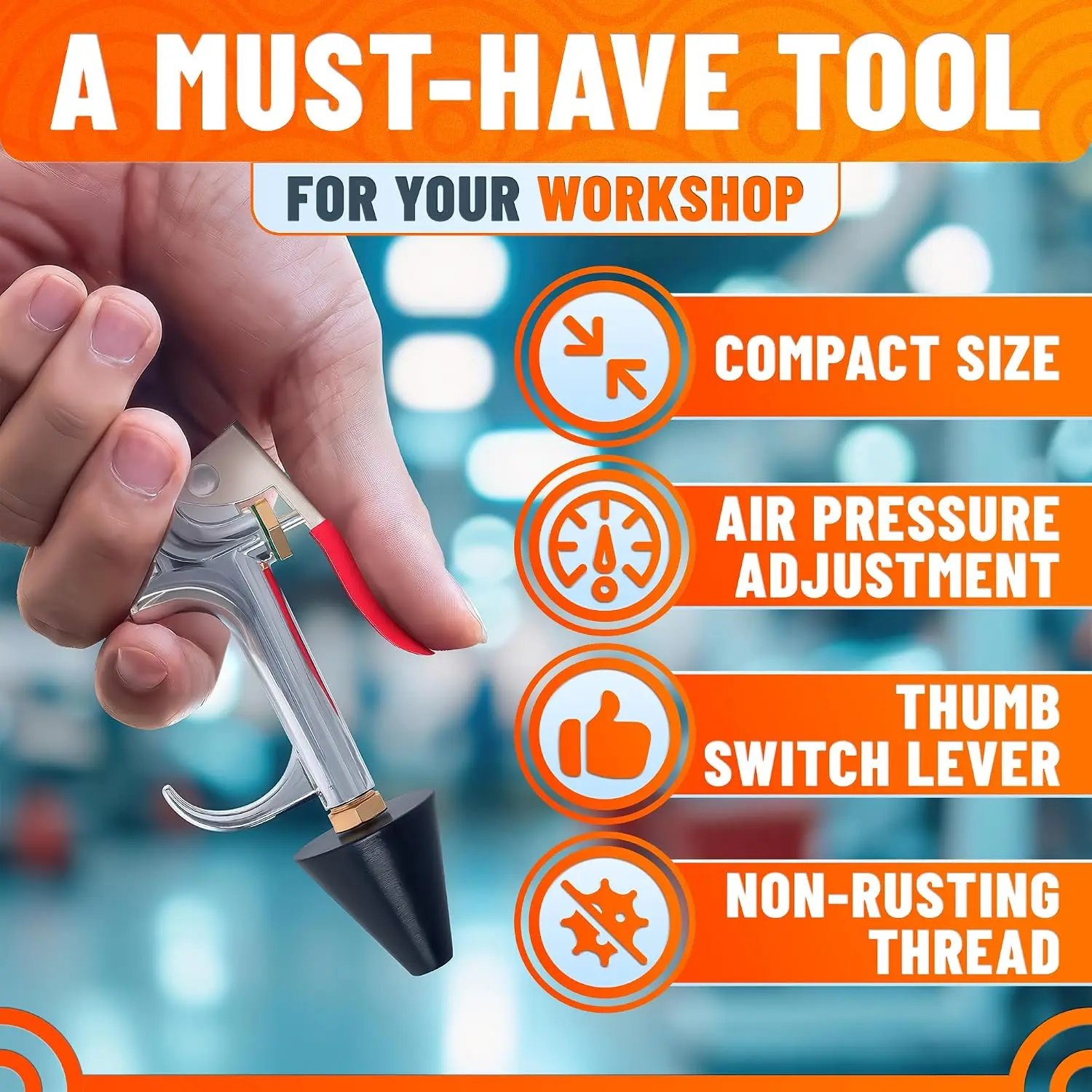Rubber Tip Air Nozzle Blow Gun for Compressor Car Motorcycle Cleaning Anti-Leakage Spray Gun Nozzle Catalytic Cleaning Parts view 4