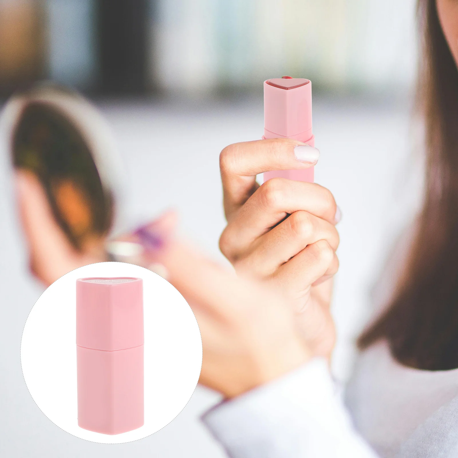 تركيبة كريم بلش ستيك على شكل قلب لجميع ألوان البشرة، تغطية كاملة لون الشفاه والخد سهل الاستخدام #1