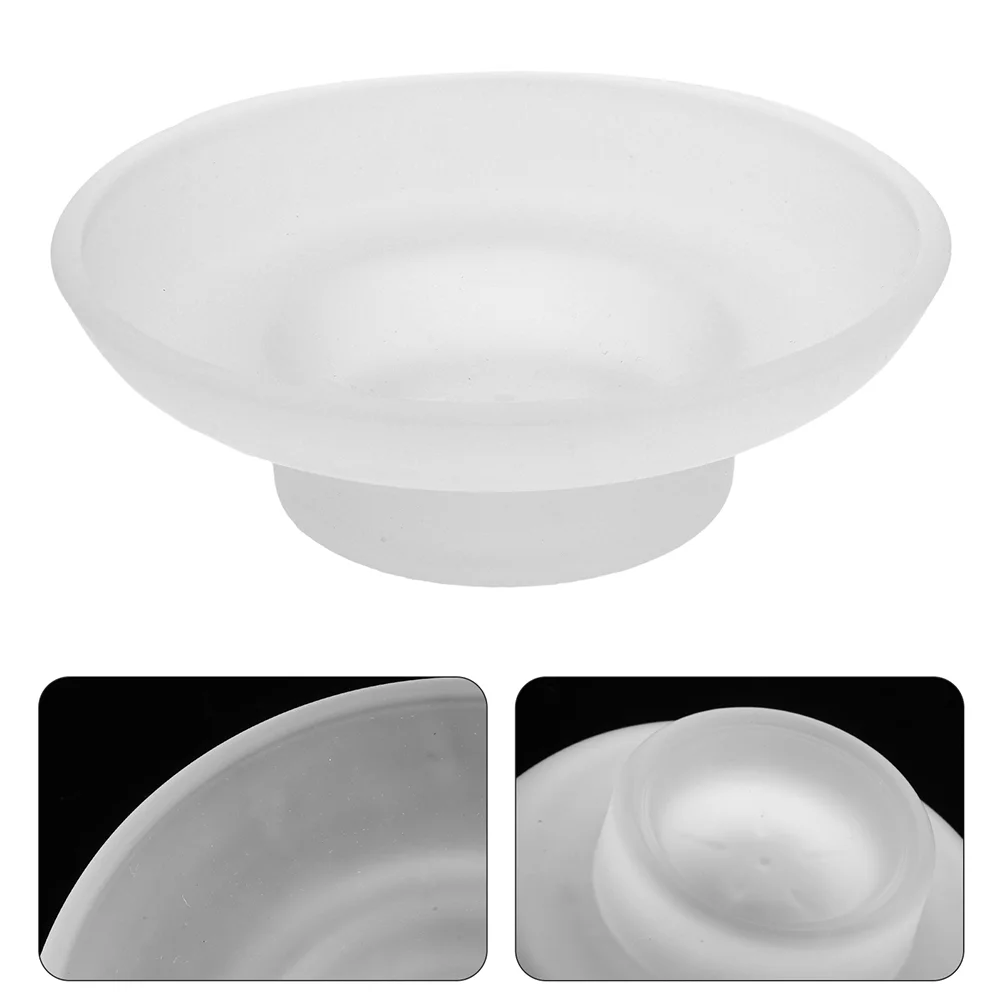 

Clear Glass Soap Dish for Bathroom Vanities Countertops Kitchen Sink Non Base Elegant Design Multi Use Frosted