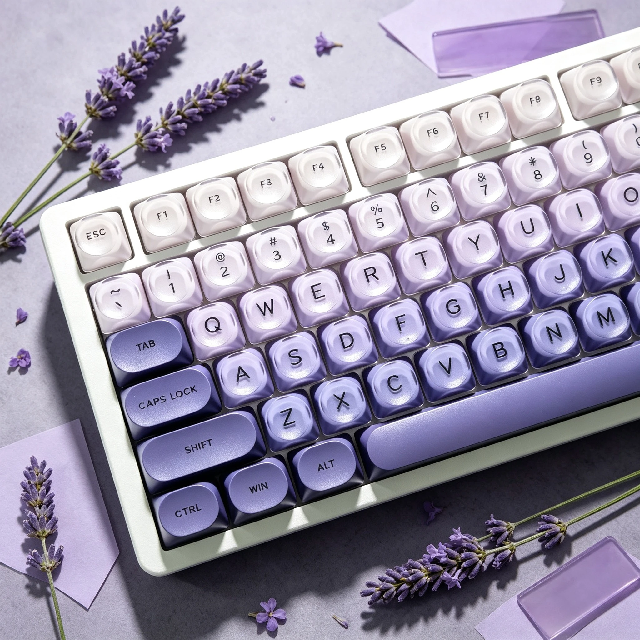 Gradient Purple Black Pink Crystal Keycaps Custom DIY for Gaming Mechanical Keyboard PBT Key Caps Set for Keyboard 68 70 80 90