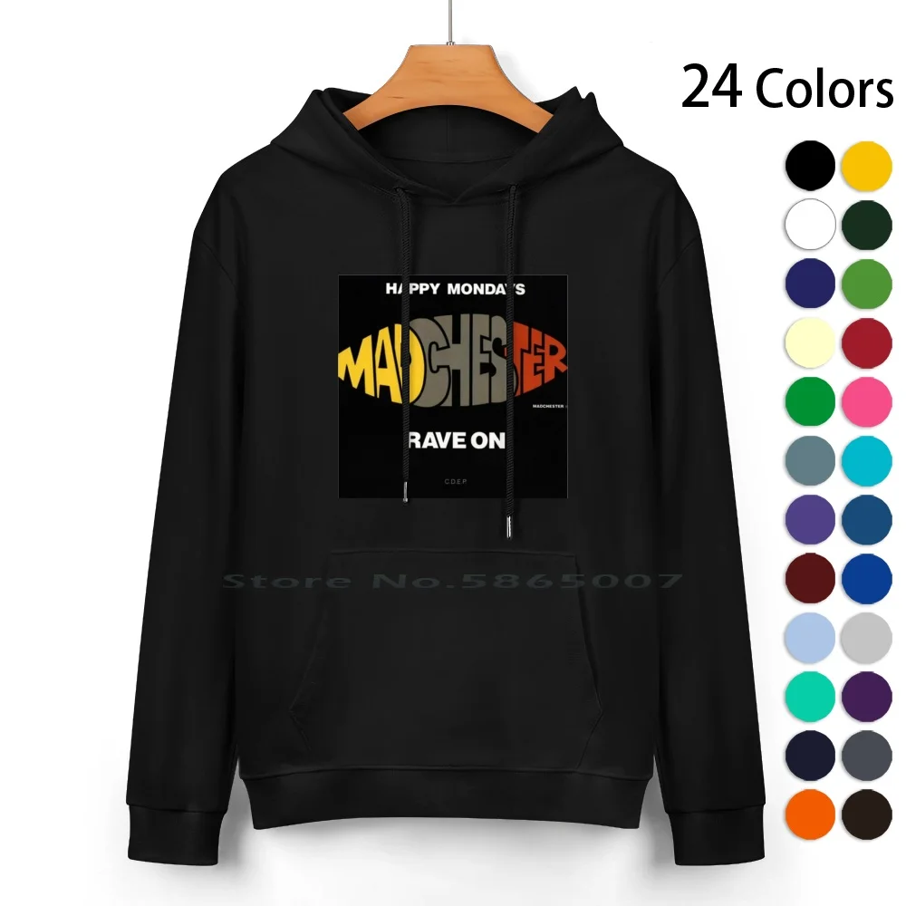 

Madchester Pure Cotton Hoodie Sweater 24 Colors 100% Cotton Hooded Sweatshirt For Women Men Unisex Gifts Heat Transfer Printing