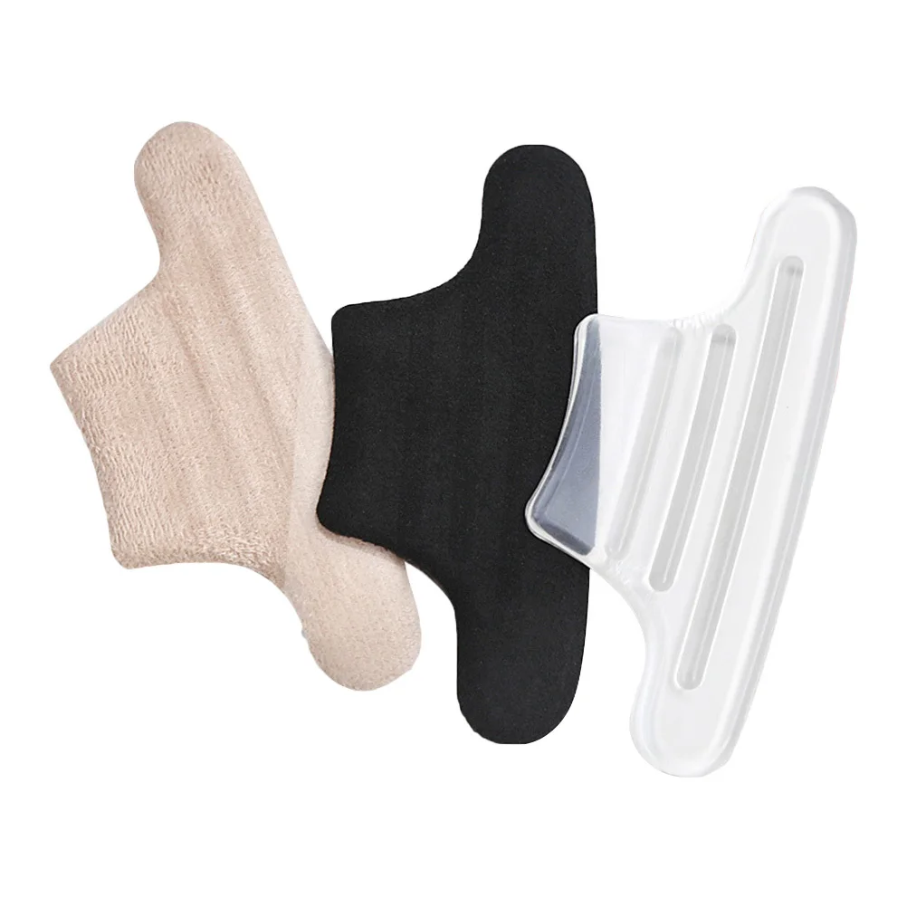 3pcs Heel Pads For Shoes Anti-Wear Feet Sticker Blister Prevention High Heel Comfort Dancing Relief Universal Size Black