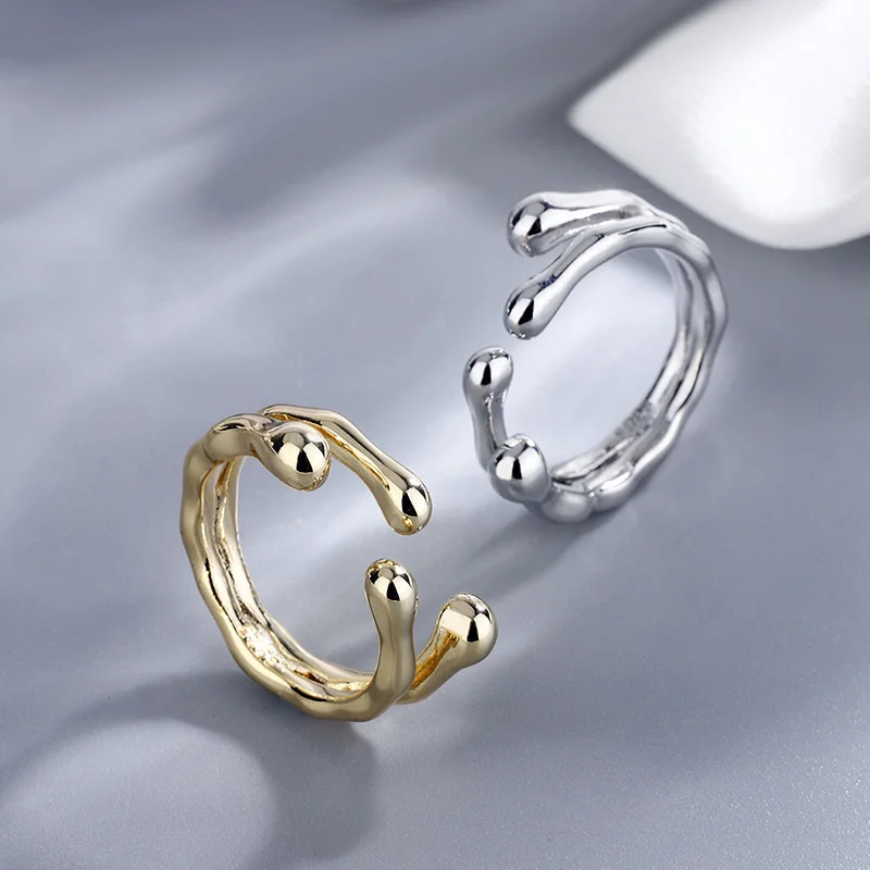 

Exaggerated Cross Ring Open Geometric Finger Ring Personali Mismatch Trendy Match Faion Jewelry Gold Alloy Ring Band