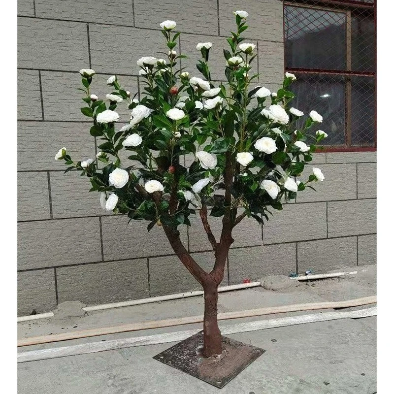 

Customizable simulated camellia tree, factory direct sale, indoor garden wedding decoration artificial flower tree