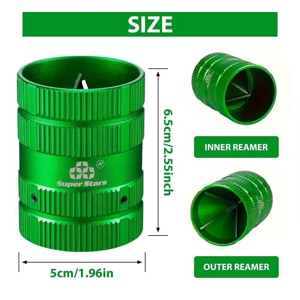 Simple Operation Deburring Pipe Reamer Tool Secure Aluminum Alloy Pipe Cleaner Durable Non-slip Deburring Tool Pipe and Tubing