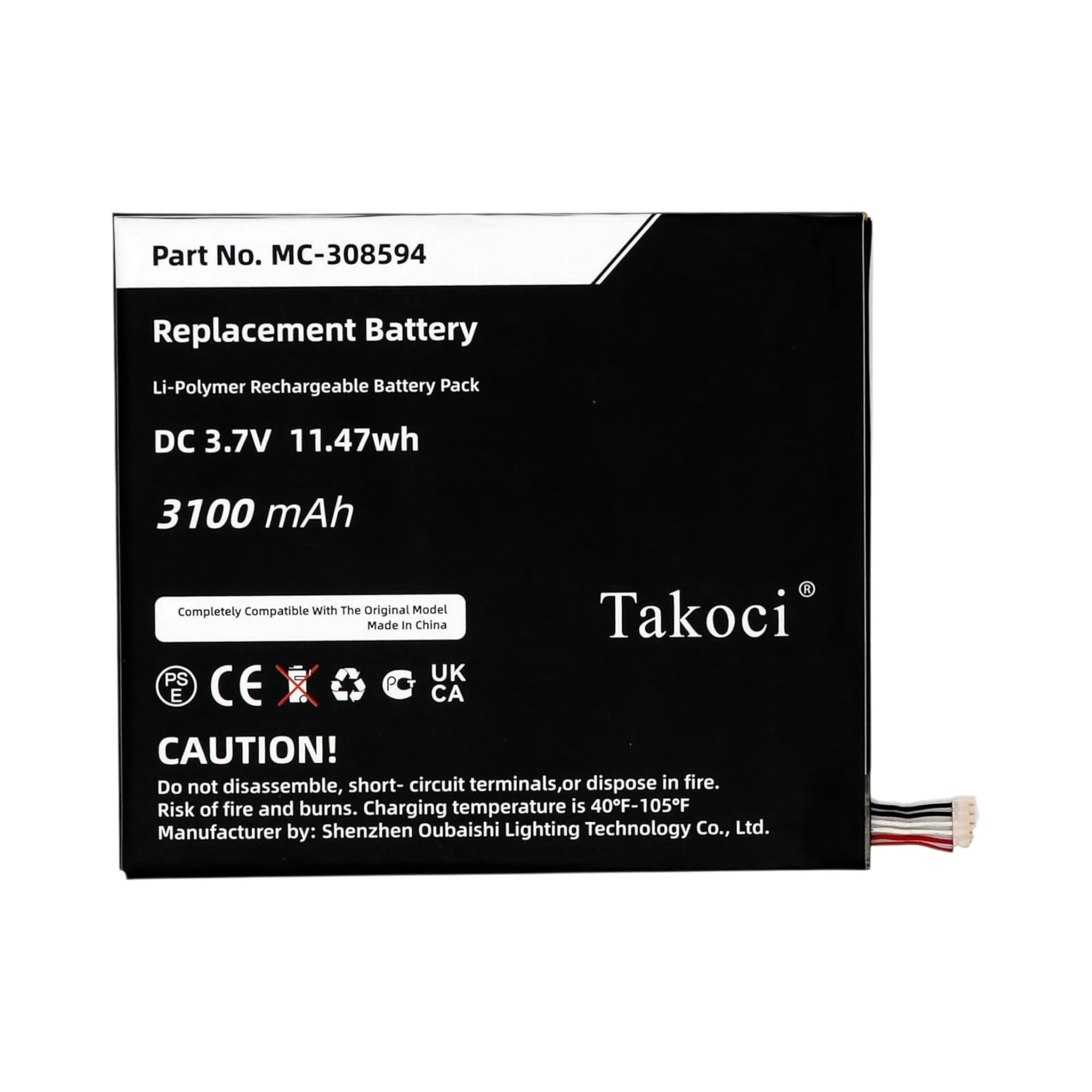 

Tablet Replacement Battery 3100mAh for Amazon Kindle Fire 7 5Tth Gen, SV98LN MC-308594