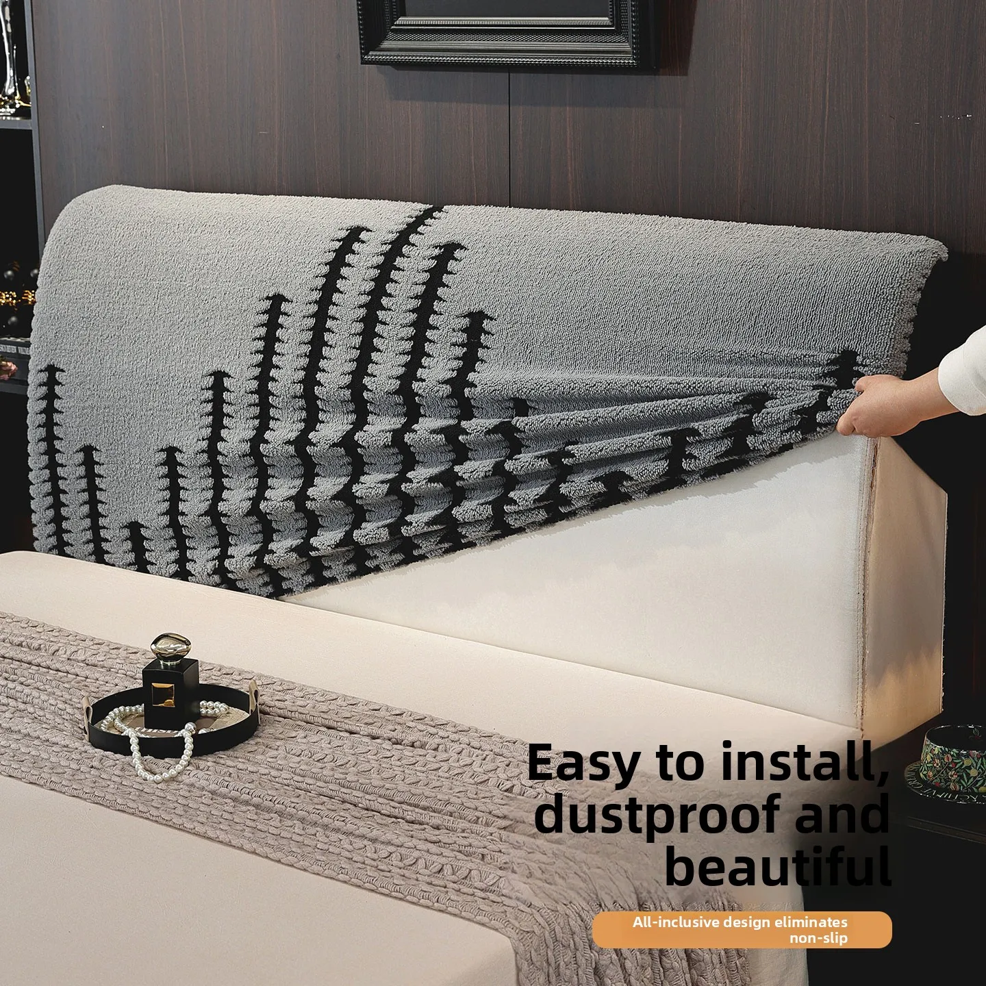 

Мягкая плюшевая накладка-защита для изголовья кровати, подушка для спинки, защита от царапин и пыли, простой стиль, домашняя ткань