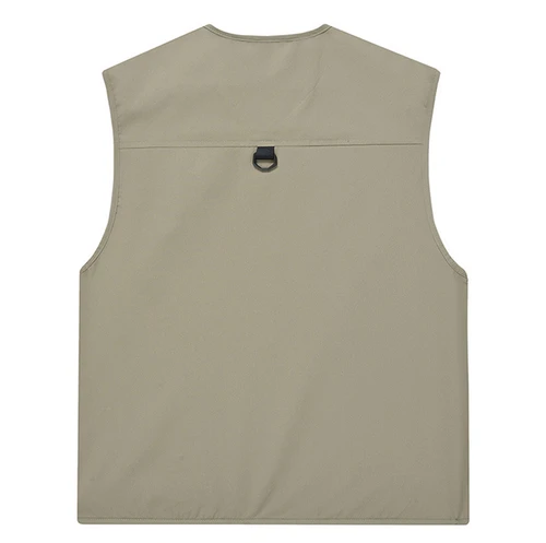 Imagen 2 del producto Chaleco de moda para hombre de marca FGKKS, chaleco de estilo de herramientas de Color sólido, chaleco suelto informal fino con múltiples bolsillos para hombre