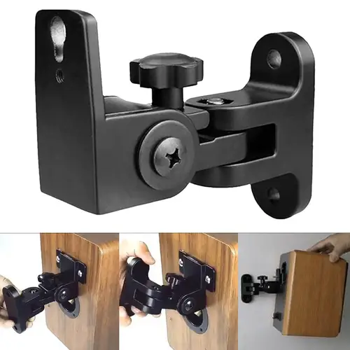 Imagen 2 del producto Soporte de Pared para Altavoz Vertical 120 °   Horizontal 180 ° Ajuste, soporte de montaje resistente para altavoz de estantería para pared de salón