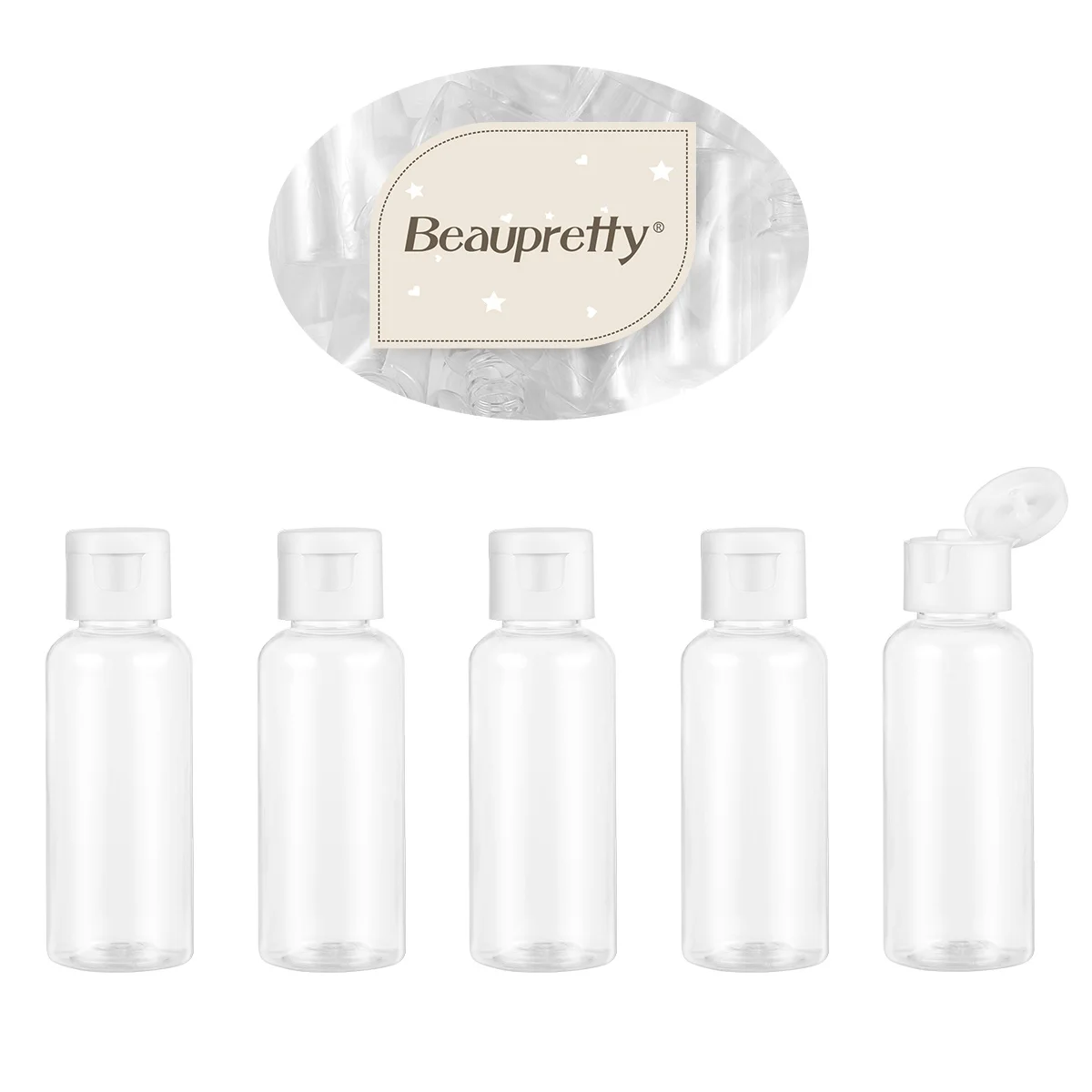 24Pcs Plastic Flip Cap Refillable Empty Bottles Mini Travel Containers Clear Lotion Shampoo Liquid Storage