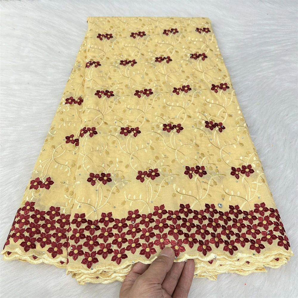 

Новая швейцарская вуаль, кружевная хлопчатобумажная африканская кружевная ткань с вышивкой, швейцарская кружевная ткань, 5 ярдов, белая