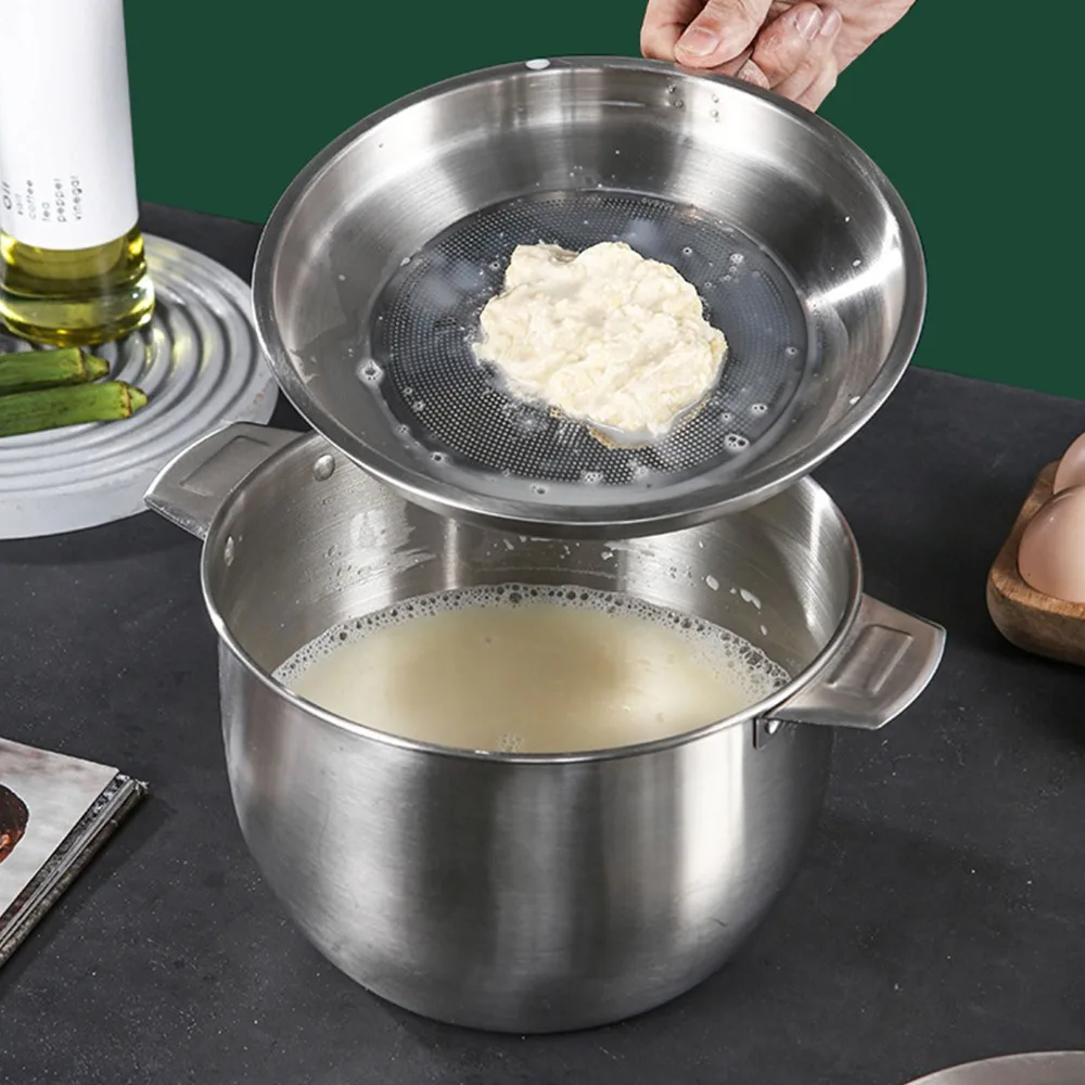 Practical 304 Stainless Steel Oil Storage Tank 2.8L Grease Container Strainer Pot For Kitchen