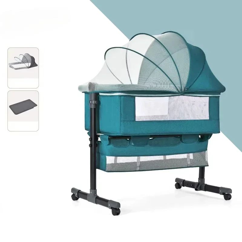 

Aluminum fold-out bedside crib Bedside cradle Bedside sleeper fold-out crib
