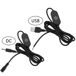 2A 5V 12V 24V USB сенсорный переключатель затемнения Кабель 1,5M USB 2.0A на 2-проводной контроллер диммера для одноцветных светодиодных лент