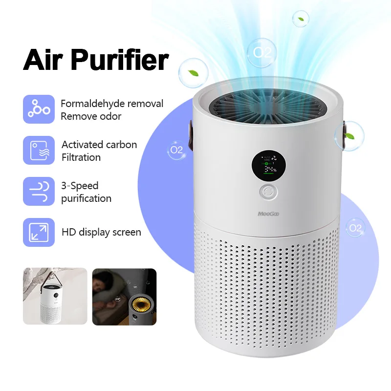 

Очиститель воздуха с генератором отрицательных ионов и функцией ароматерапии, HEPA-фильтр для эффективной очистки воздуха в домашних условиях