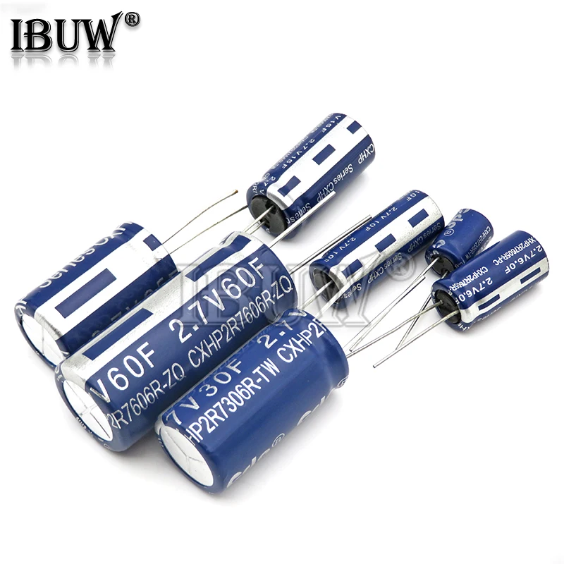 2PCS super capacitor farad capacitor 2.7V  2F 3.3F 4F 4.7F 5F 6F 7F 8F 10F 15F 20F 25F 30F 60F