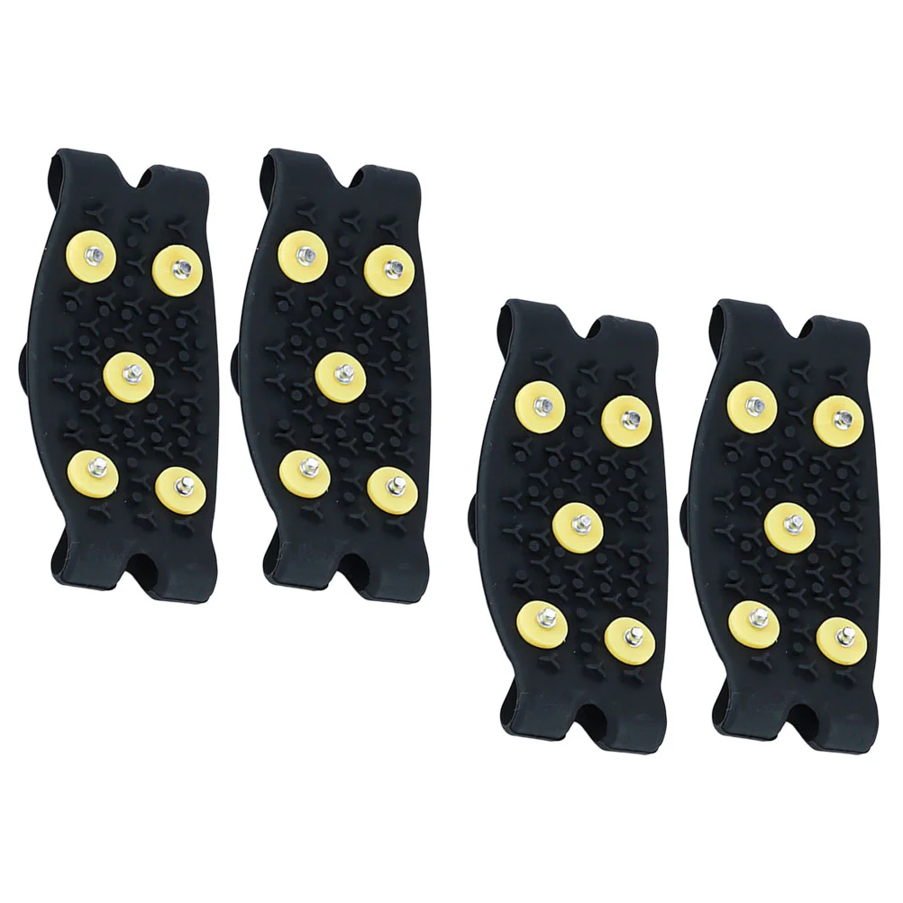 

2 Pairs Non-slip Shoe Covers Snow and Gripper Spikes for Shoes Boots Traction Cleats Crampons Tpe Climbing Anti-slip