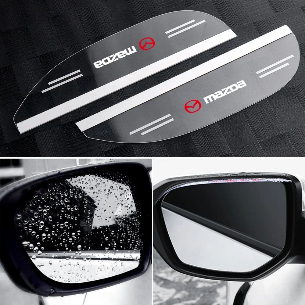 

2PCS PVC Transparent Car Rearview Mirror Rain Brow Sun Visor for Mazda 3 Mazda 6 CX-5 Car Exterior Accessories