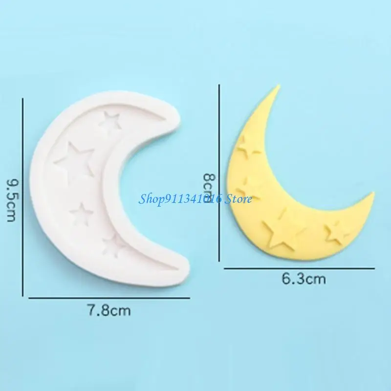 Lovely Mini Star and Moon Fondant Molds for Cake Decorating Epoxy Casting