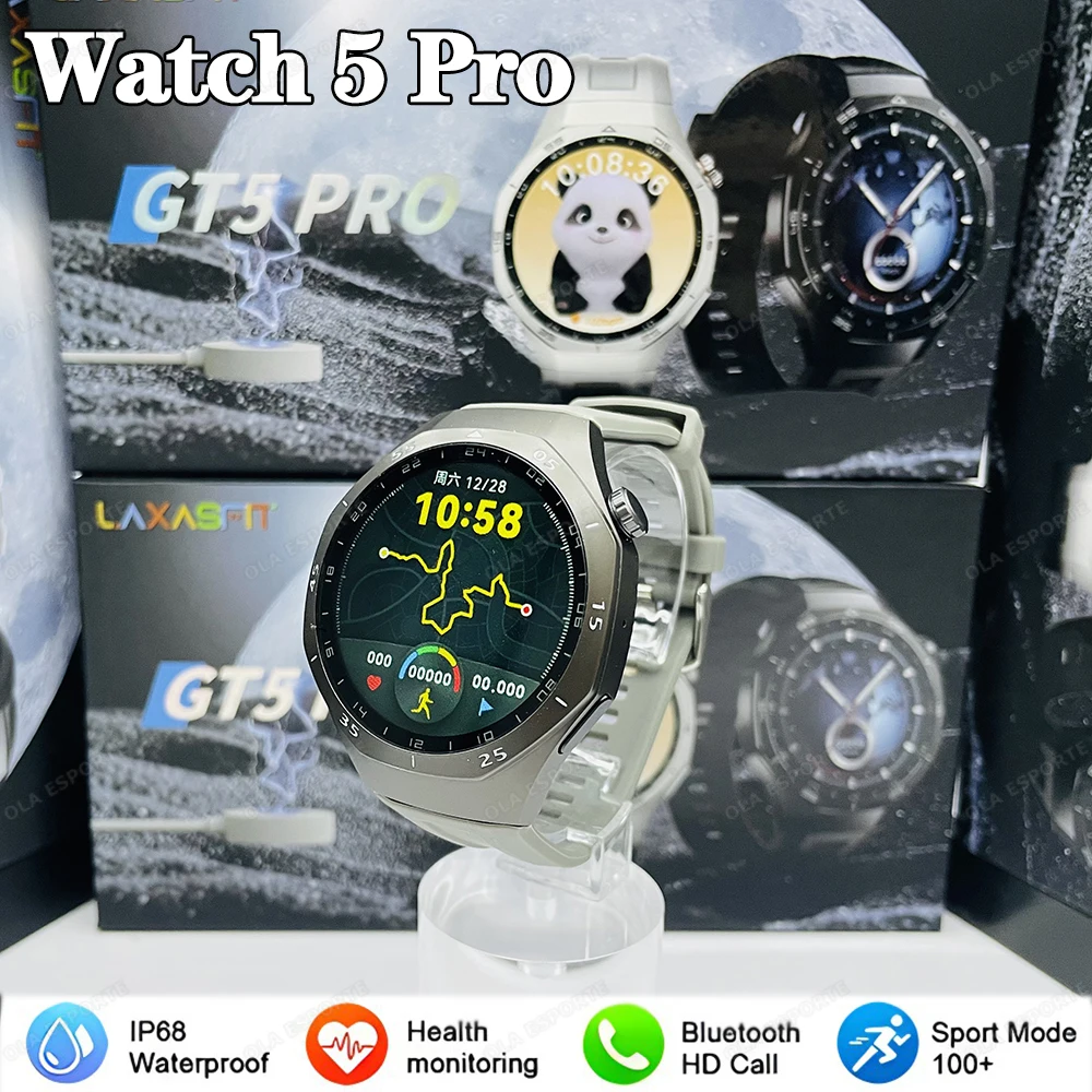 New Gt5 Pro Smart Watch 2025 For Hauwei Watch Men Women Heart Rate Blood Health Monitor Motion Island Waterproof SOS Smartwatch